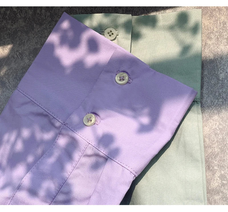 100% Cotton Loose Shirt Women Elegant Casual Turn-Down Collar Long Sleeve Blouse
