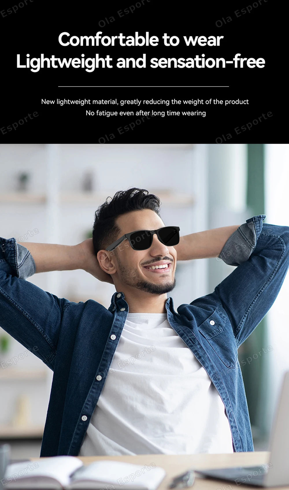 2025 AI Voice Video Call Real-time Translation Intelligent Question Answering Smart Glasses UV400 Protection Sport BT Sunglasses