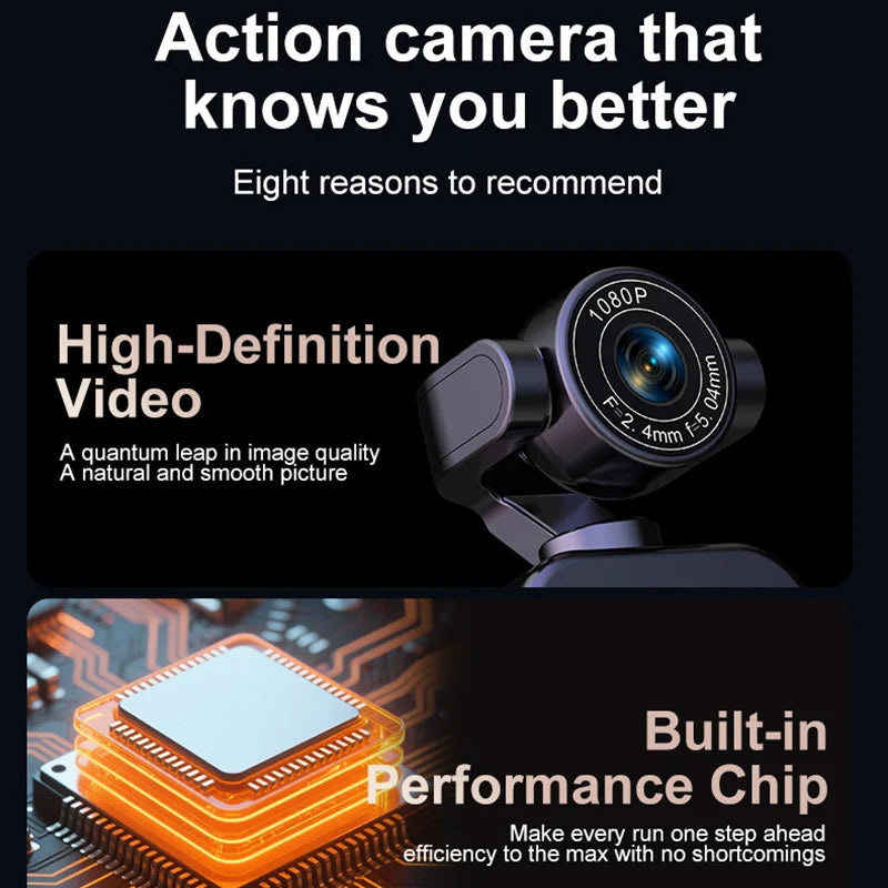 Lenovo 360° Handheld Chest Mount Action Cam 1080P HD Anti-Shake WiFi Portable Long Battery Life Full View Recording For Cycling