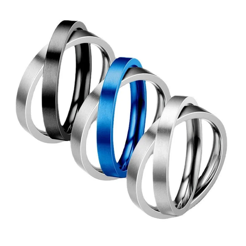 Anti Stress Anxiety Fidget Spinner Couple Rings Rotate Freely Jewelry for Men Women Stainless Steel Knuckle Ring Wedding Bague