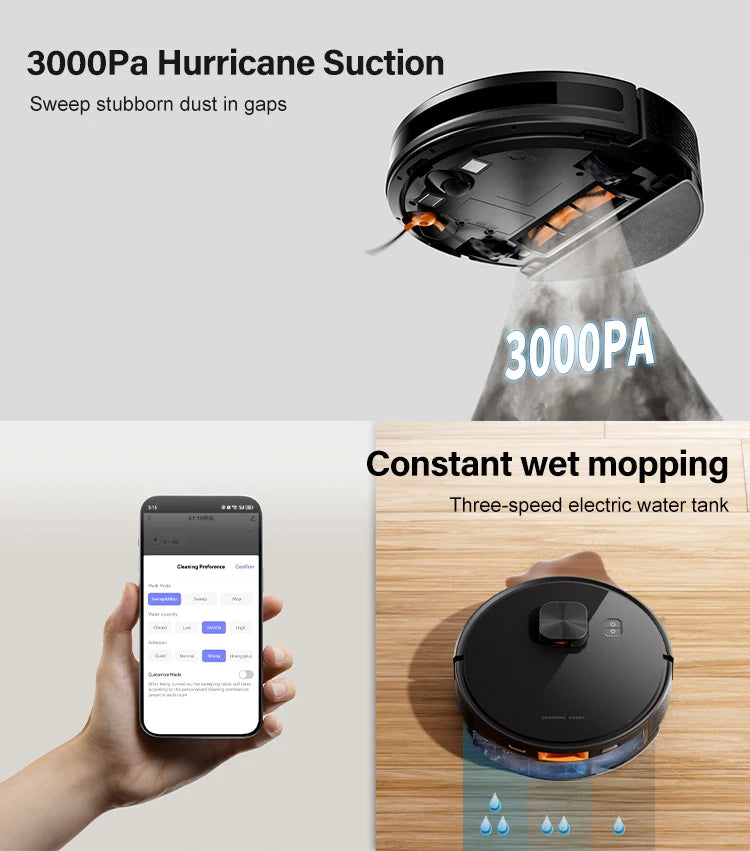 Purerobo LDS Robot Vacuum Cleaner X7-D High Suction Power WiFi 2.4G Auto Emptying Dust Collector Tuya Smart Home App Compatible