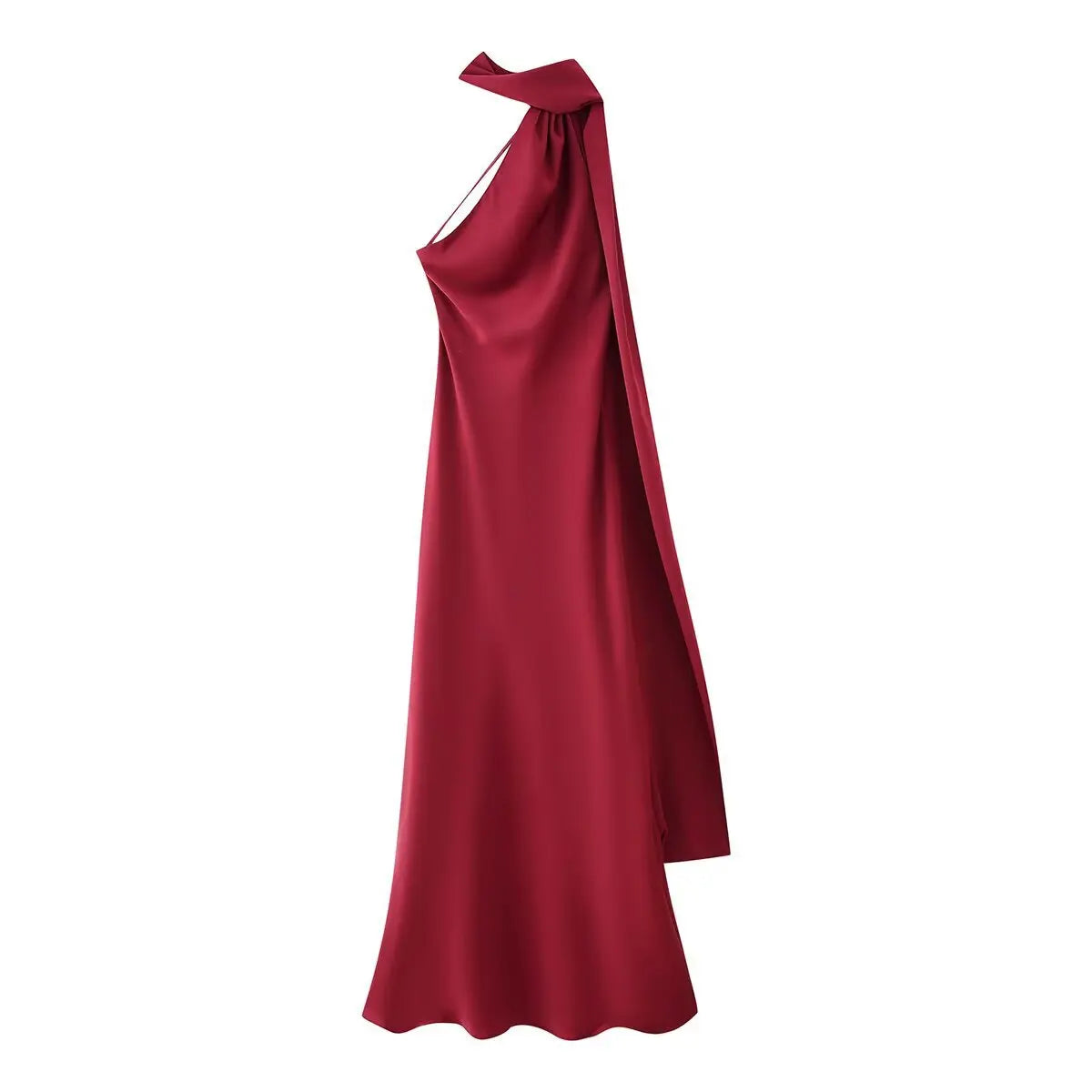 Satin Ribbon Halter Long Dresses Women's Backless Casual Maxi Dress Evening Wedding Guest White Blue Green Summer Graduation New