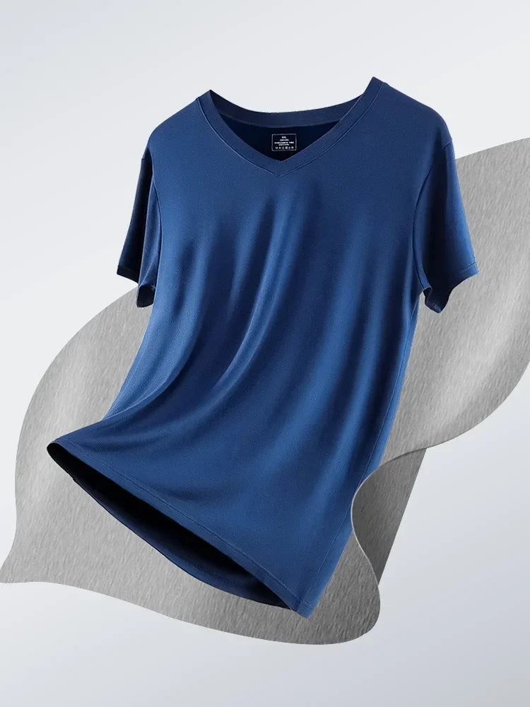 5pcs Modal summer round neck tight men short sleeve V-neck T-shirt solid color tank shirt slim fit sport undershirt