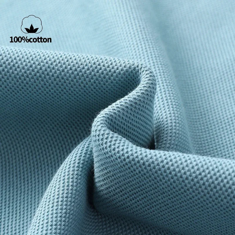 Durable 100% Cotton Men Polo Shirt,Autumn Leisure Long Sleeve, Breathable Lapels T-shirt, 16 Colors, Perfect for Golf and Sports