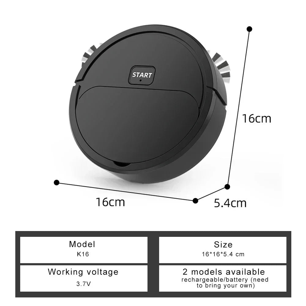 2026 Automatic Portable Mini Home Floor Robotic Vacuum Cleaner USB Rechargeable Wet Dry Three-In-One Sweeping Machine for Home