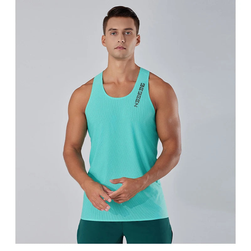 NEW Adult Men Running Outdoor Shirts Tight Gym Tank Top Fitness Marathon T-shirts Sport Exercise Basketball Vest Clothes