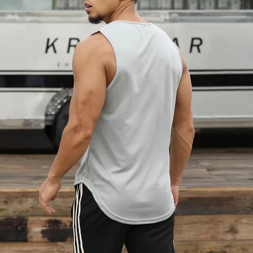 2025 new muscle fitness quick drying vest for running training, breathable and sweat wicking sleeveless men's T-shirt