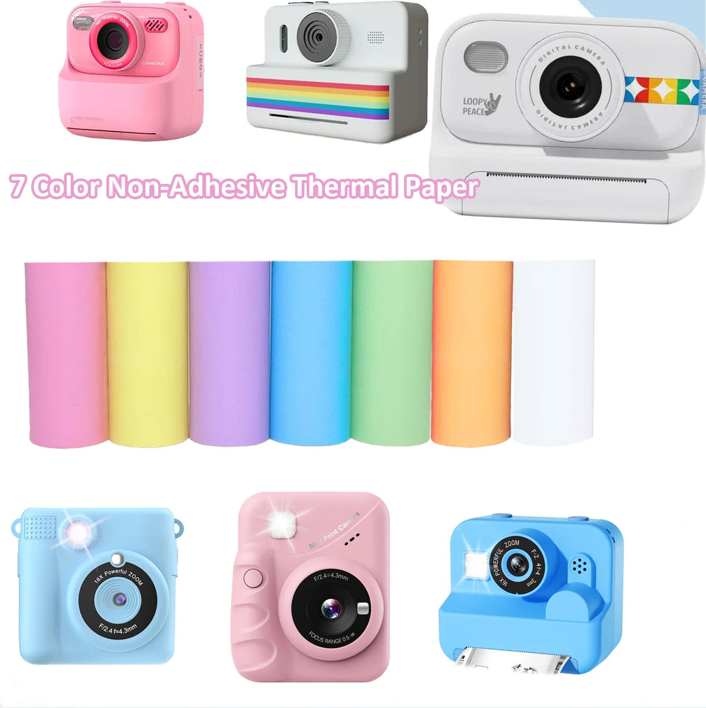 Candy Color Mini Instant Camera Print Refill Paper- 57*25mm Photo Printer Thermal Paper Rolls Instant Print Camera Refill Paper