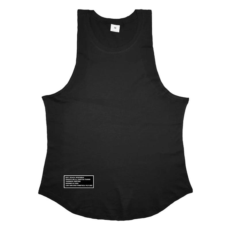 Newest Loose Men's Running Sport Vest Cotton Breathable Workout T-shirt Gym Bodybuilding Fitness Sleeveless Training Tank Tops