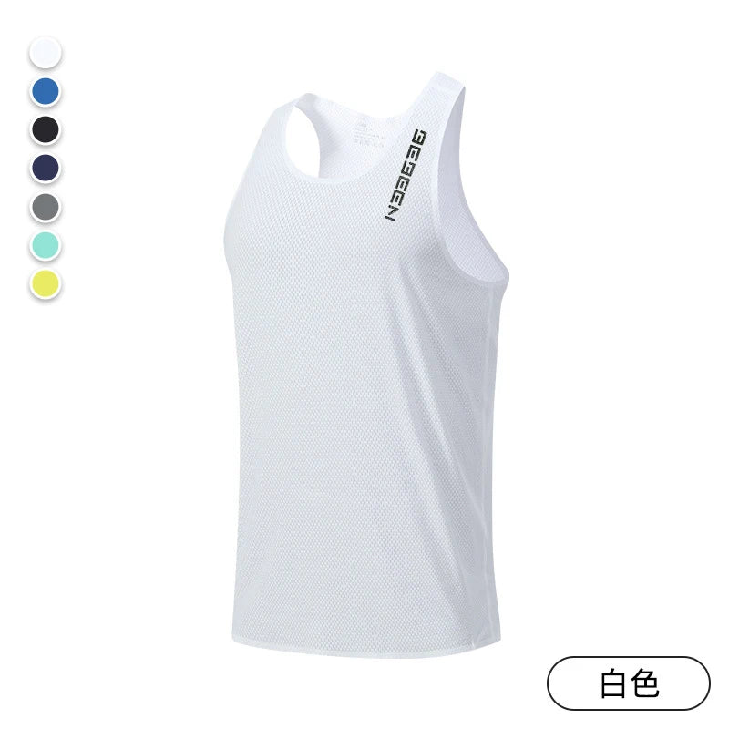 NEW Adult Men Running Outdoor Shirts Tight Gym Tank Top Fitness Marathon T-shirts Sport Exercise Basketball Vest Clothes