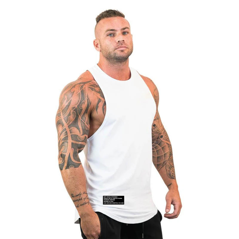 Newest Loose Men's Running Sport Vest Cotton Breathable Workout T-shirt Gym Bodybuilding Fitness Sleeveless Training Tank Tops