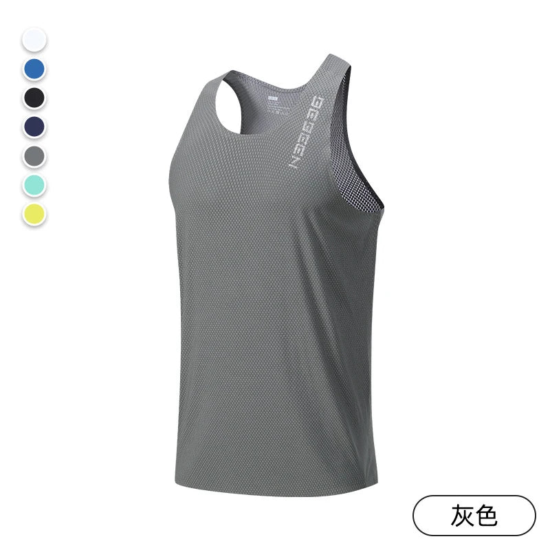 NEW Adult Men Running Outdoor Shirts Tight Gym Tank Top Fitness Marathon T-shirts Sport Exercise Basketball Vest Clothes