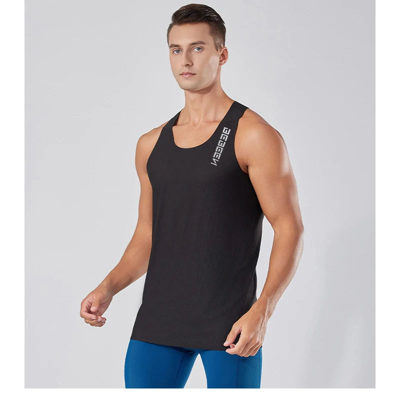 NEW Adult Men Running Outdoor Shirts Tight Gym Tank Top Fitness Marathon T-shirts Sport Exercise Basketball Vest Clothes