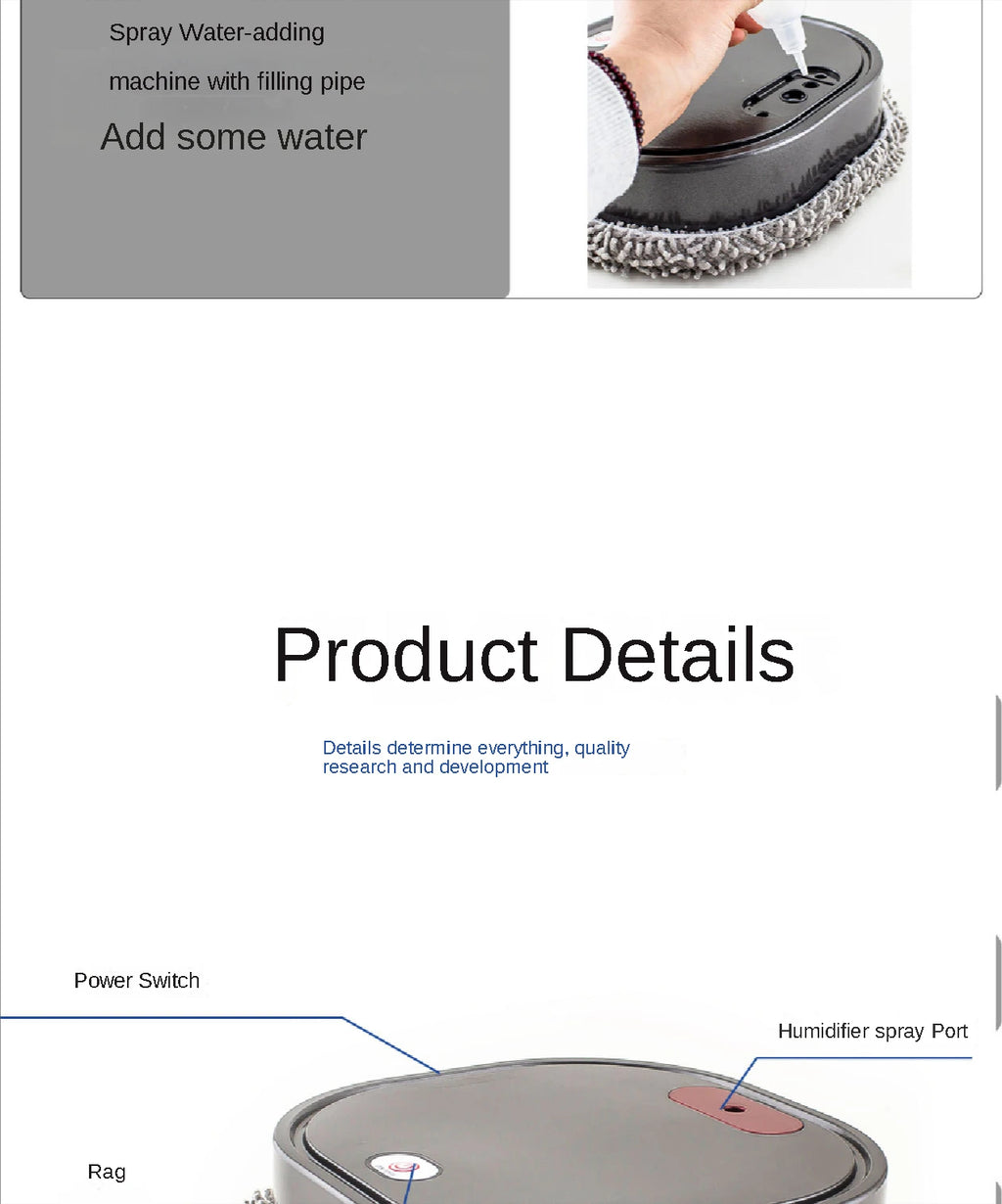2024 New 3 in 1 Dry and Wet Sweep and Mop Robot Vacuum Cleaner Rechargeable Smart Mopping Robot Spray Cleaner Home Mopping Robot