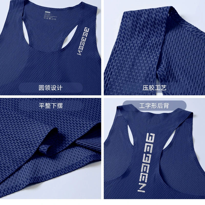 NEW Adult Men Running Outdoor Shirts Tight Gym Tank Top Fitness Marathon T-shirts Sport Exercise Basketball Vest Clothes