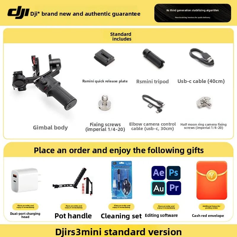 For DJI RS 4 mini/RS 4 handheld gimbal stabilizer camera with DSLR and mirrorless camera for anti shake shooting