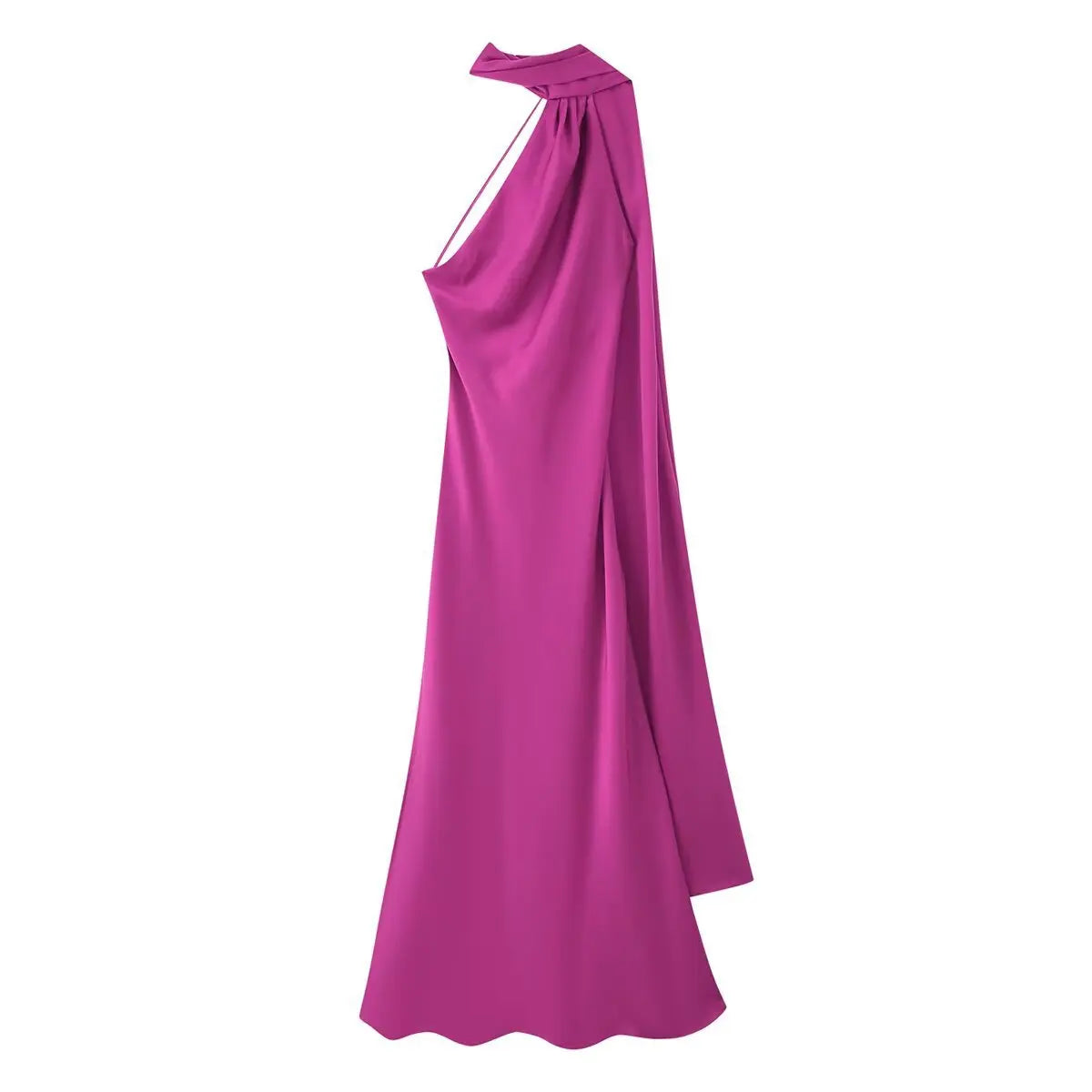 Satin Ribbon Halter Long Dresses Women's Backless Casual Maxi Dress Evening Wedding Guest White Blue Green Summer Graduation New