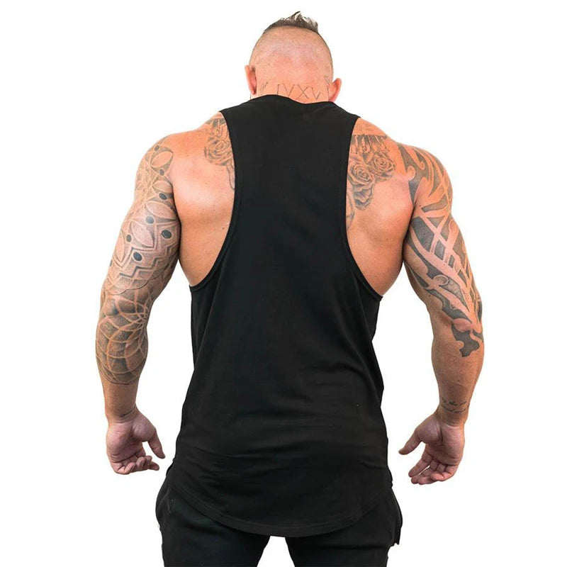 Newest Loose Men's Running Sport Vest Cotton Breathable Workout T-shirt Gym Bodybuilding Fitness Sleeveless Training Tank Tops