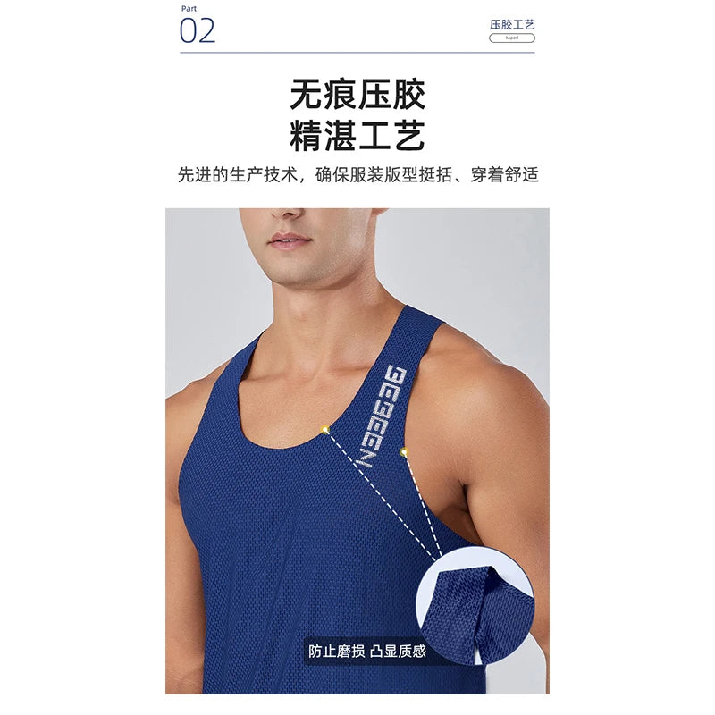 NEW Adult Men Running Outdoor Shirts Tight Gym Tank Top Fitness Marathon T-shirts Sport Exercise Basketball Vest Clothes