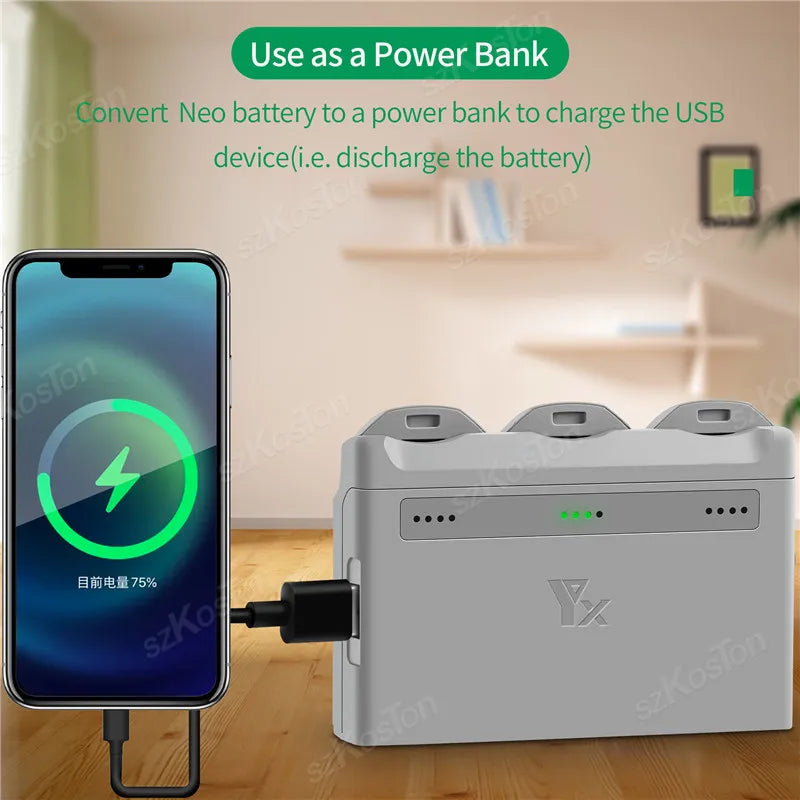 2/3-Ways Battery Hub For DJI NEO Fast Battery Charging Box Portable Carrying Battery Charging Case For DJI NEO Drone Accessories
