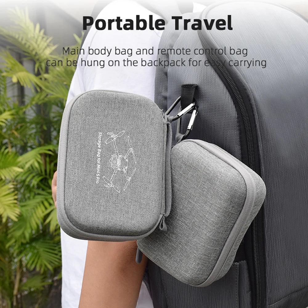 Storage Bag for DJI Mini 5 Pro Drone Portable Carrying Case RC 2/RC-N2 Controller Handbag Travel Box Drone Dustproof Accessories