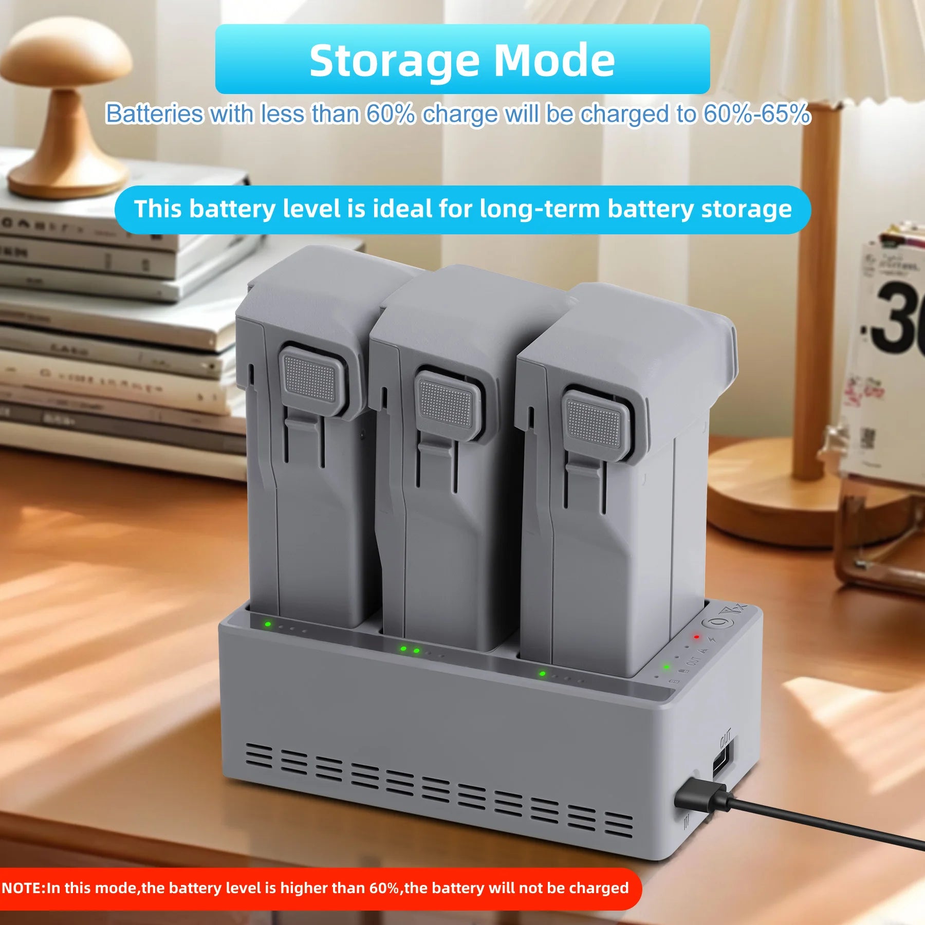 for DJI Mini5/4/3 POR 100W Charger Battery Manager Maintenance Device Compatible with DJI Mini Series
