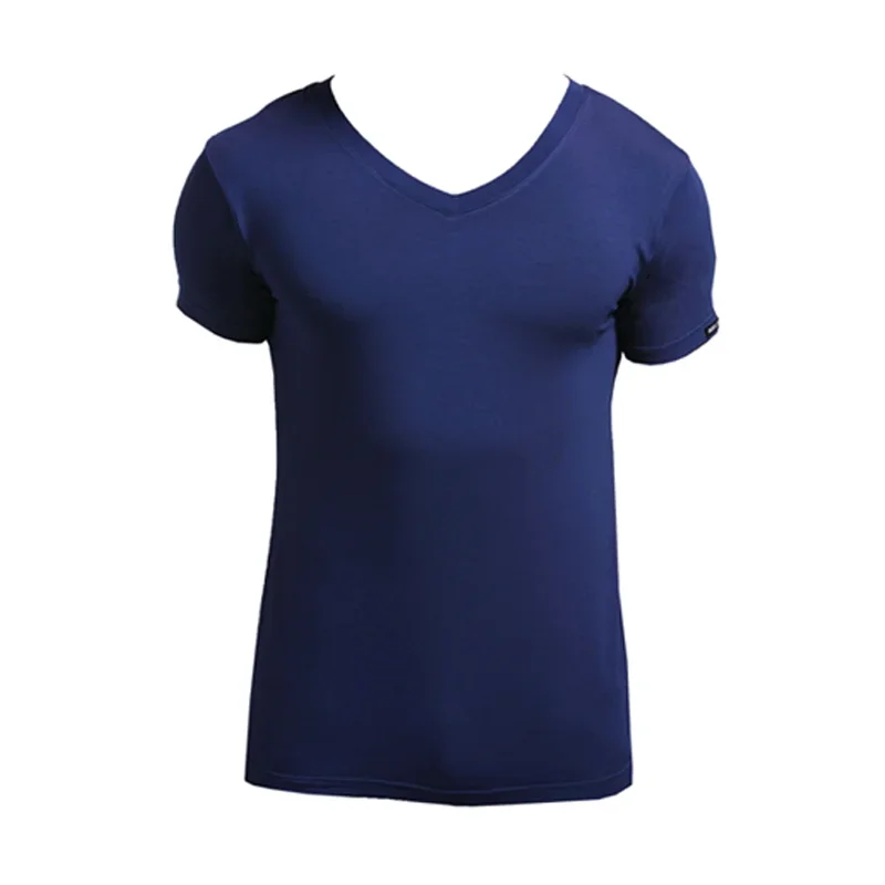 5pcs Modal summer round neck tight men short sleeve V-neck T-shirt solid color tank shirt slim fit sport undershirt