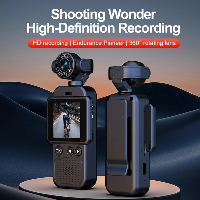 Lenovo 360° Handheld Chest Mount Action Cam 1080P HD Anti-Shake WiFi Portable Long Battery Life Full View Recording For Cycling