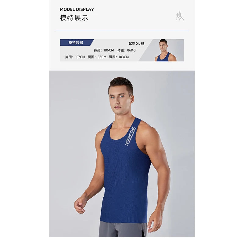 NEW Adult Men Running Outdoor Shirts Tight Gym Tank Top Fitness Marathon T-shirts Sport Exercise Basketball Vest Clothes