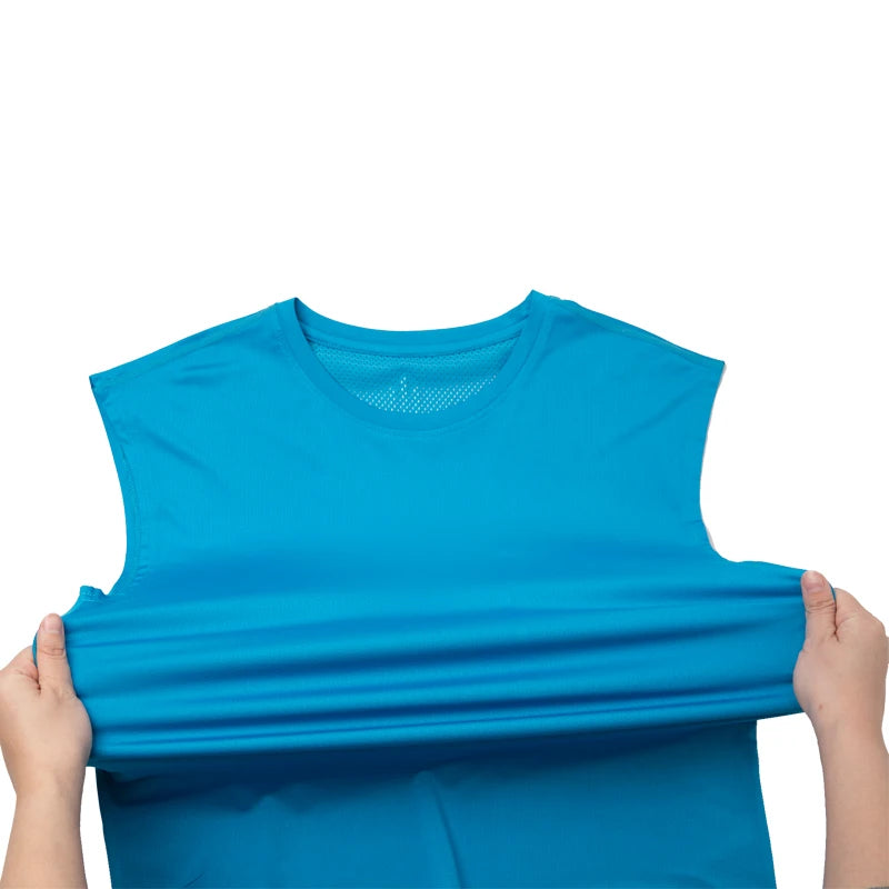 YJKVUR Summer Men's Workout Sleeveless Shirts Quick Dry Beach Pool Tech Running Athletic Exercise Muscle Tank Top Gym T Shirts