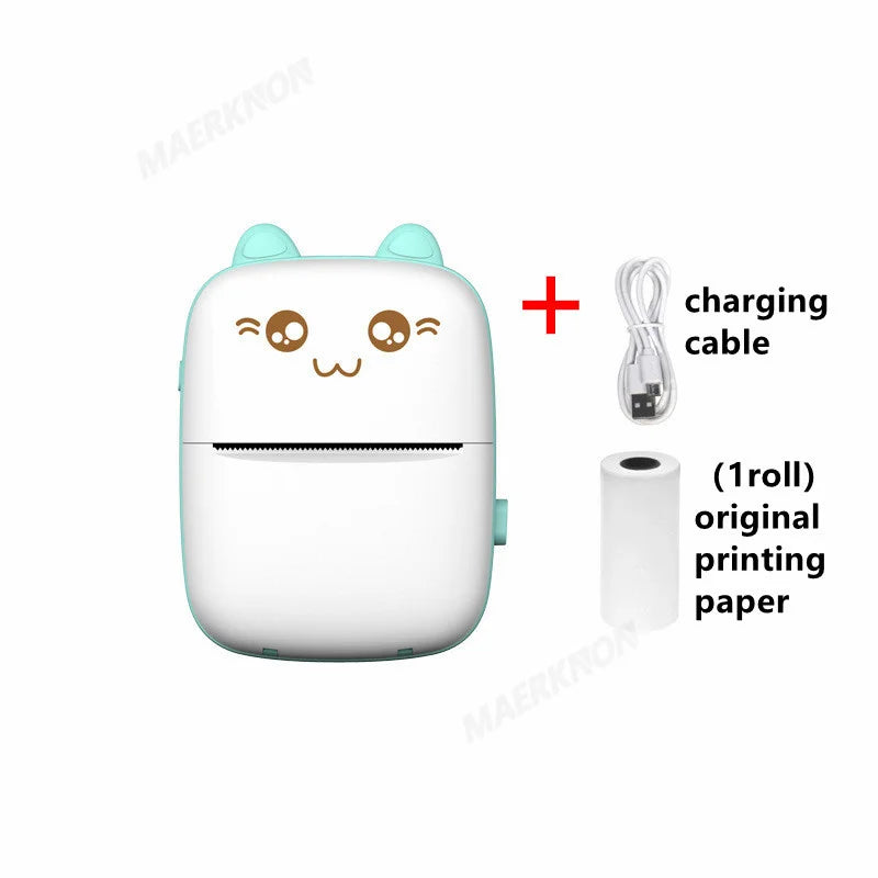 58mm Mini Portable Thermal Printer Wireless Bluetooth Mobile Pocket Photo Printer Memo Wrong Question HD Printing With USB Cable
