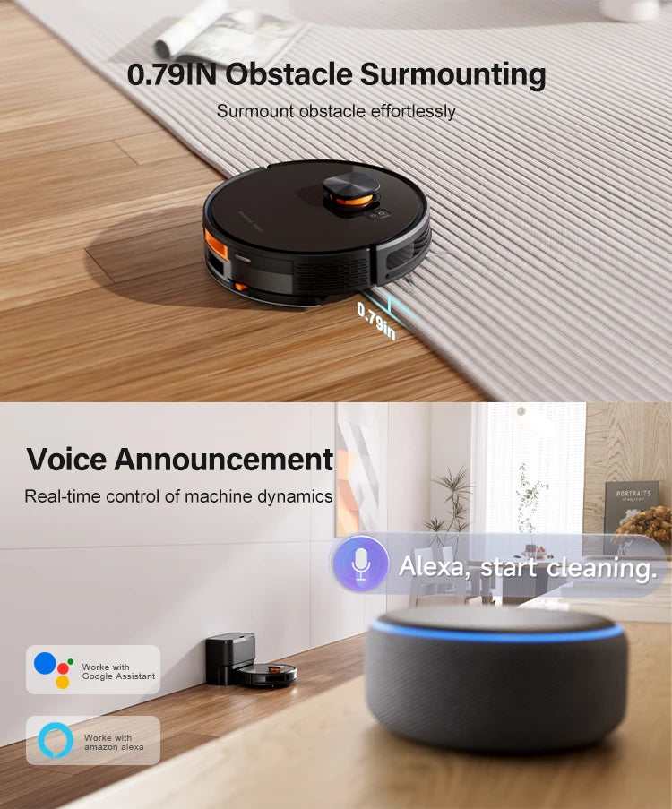 Purerobo LDS Robot Vacuum Cleaner X7-D High Suction Power WiFi 2.4G Auto Emptying Dust Collector Tuya Smart Home App Compatible