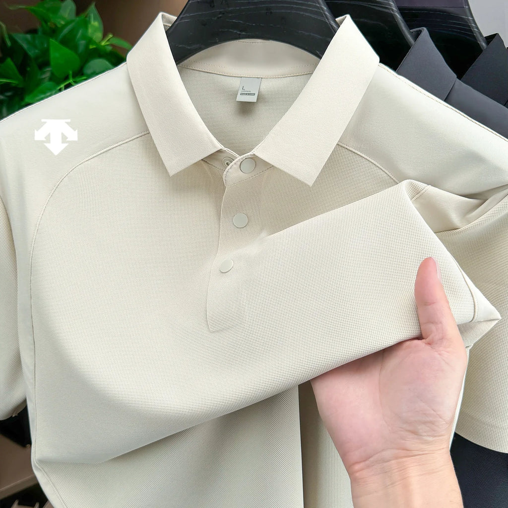 men's new summer brand short sleeves seamless polo shirt lapel printing high quality patchwork t-shirt leisure sports men's wear