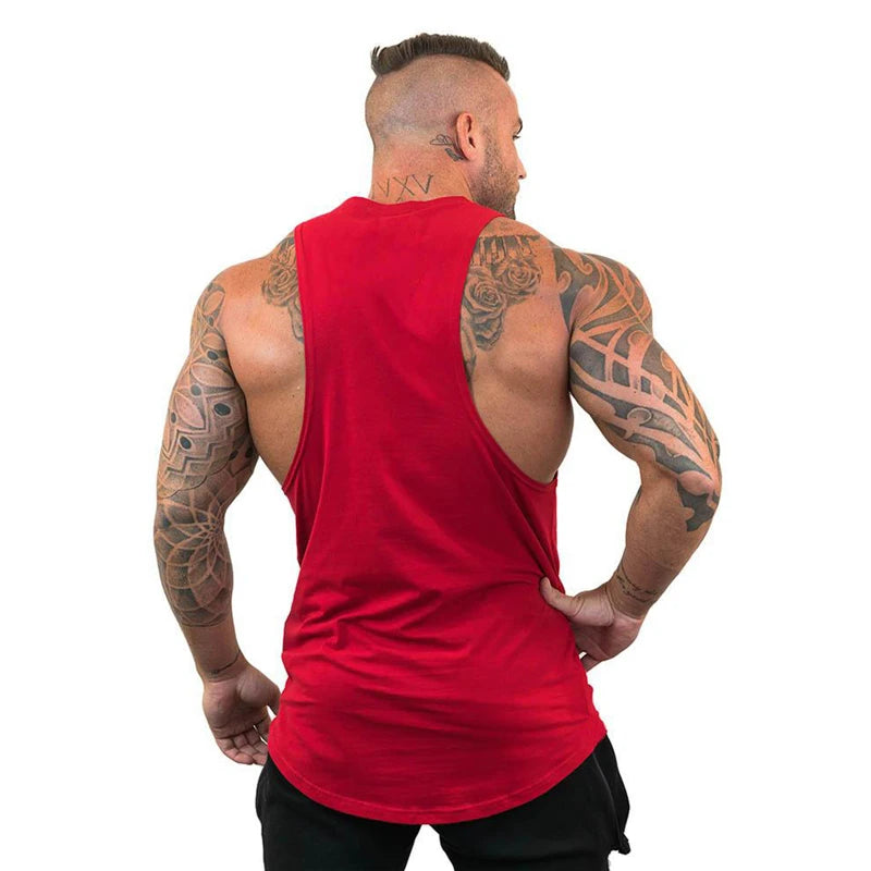 Newest Loose Men's Running Sport Vest Cotton Breathable Workout T-shirt Gym Bodybuilding Fitness Sleeveless Training Tank Tops