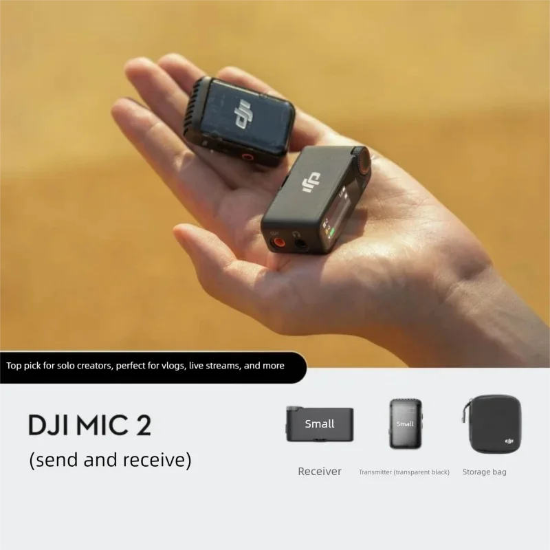 For DJI Mic 2 Wireless Microphone with Intelligent Noise Cancelling Optimized Sound 250m Range Original