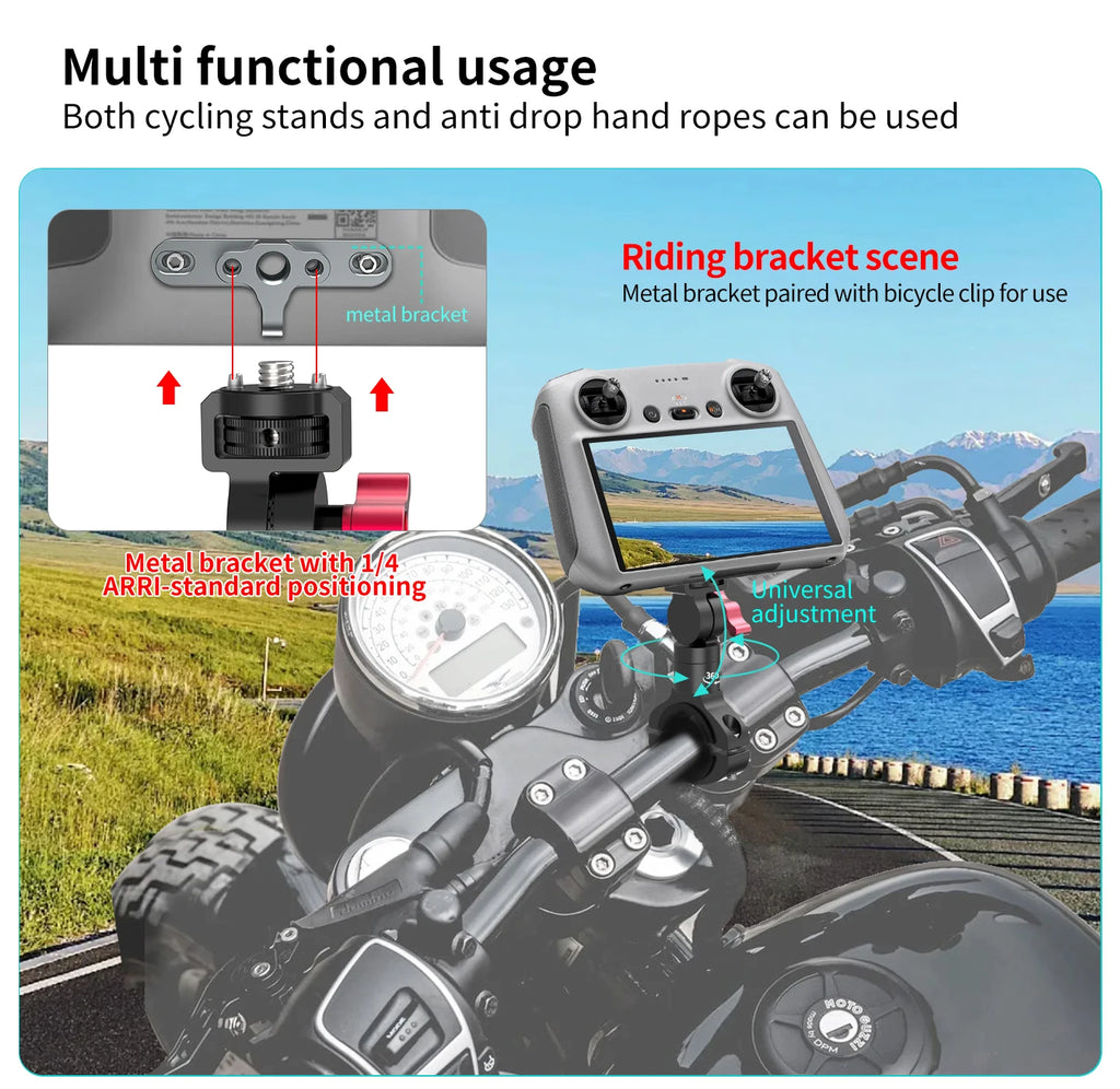 Remote Controller Metal Hook Holder Buckle Bracket Silicone Wrist Strap for DJI Mini 4 3 Pro Drone for DJI RC/RC2 Transmitter