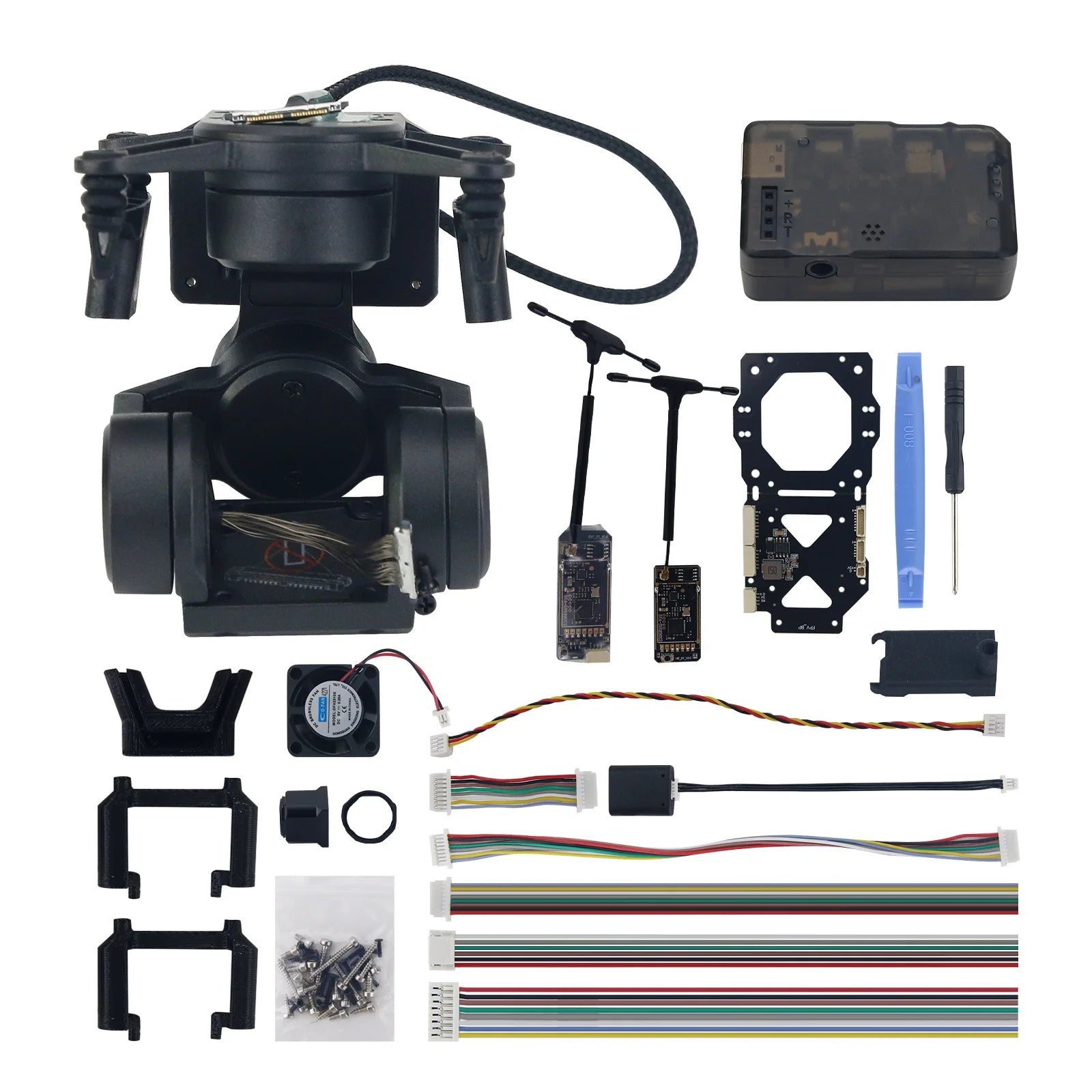 C-20T 3-Axis FPV Gimbal PTZ + USB Debugging Module Kit for DJI O3 + Headtraker Wireless Module Kit for DJI O3 Avatar Moonlight