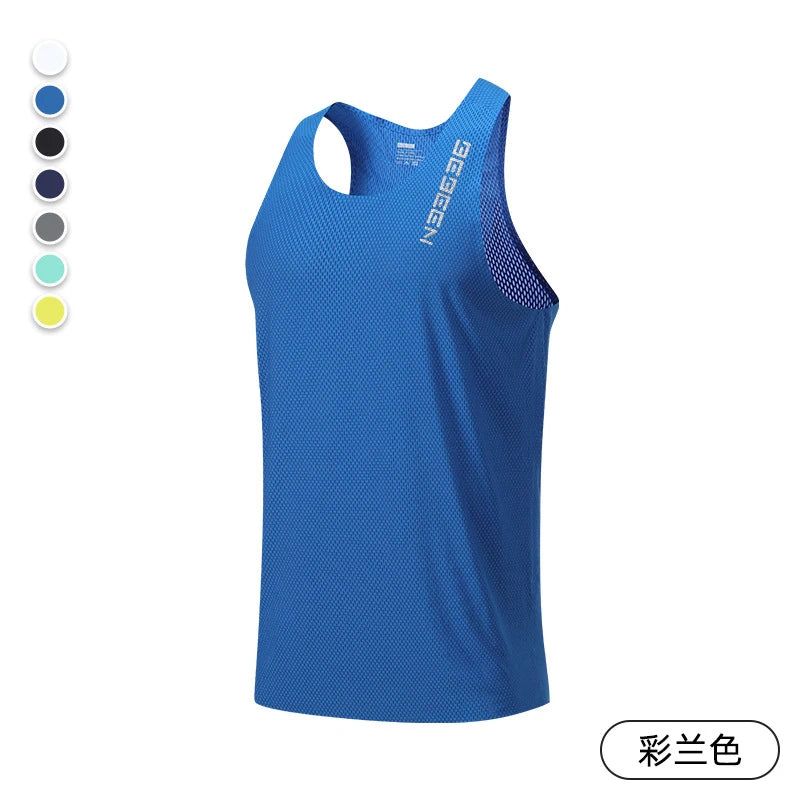 NEW Adult Men Running Outdoor Shirts Tight Gym Tank Top Fitness Marathon T-shirts Sport Exercise Basketball Vest Clothes