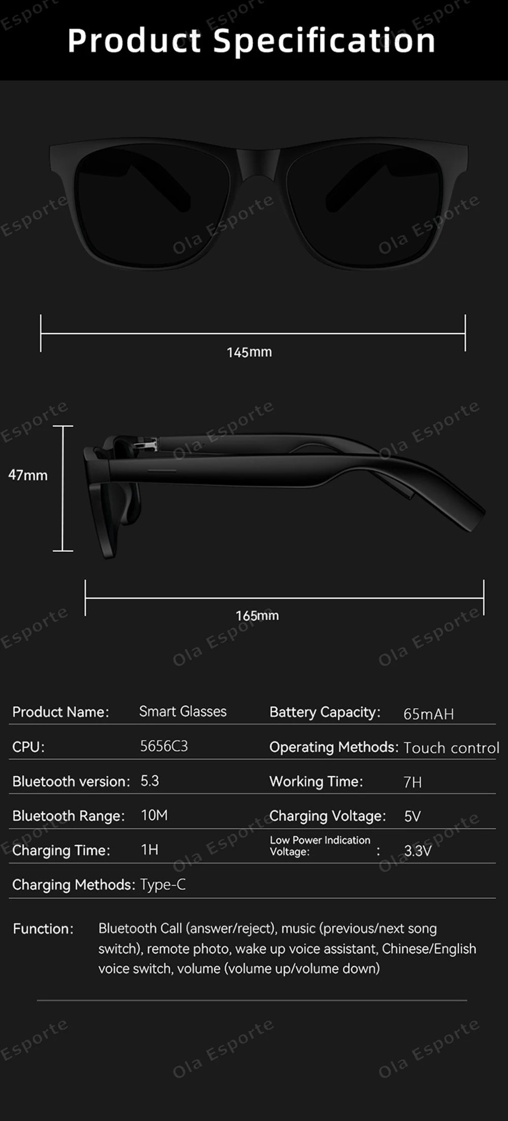 2025 AI Voice Video Call Real-time Translation Intelligent Question Answering Smart Glasses UV400 Protection Sport BT Sunglasses