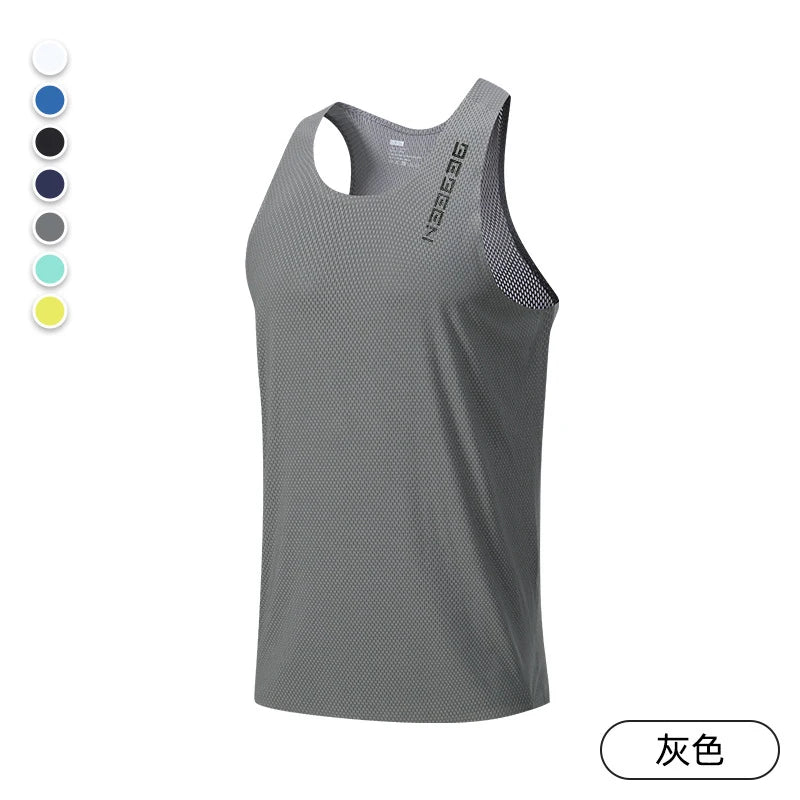 NEW Adult Men Running Outdoor Shirts Tight Gym Tank Top Fitness Marathon T-shirts Sport Exercise Basketball Vest Clothes