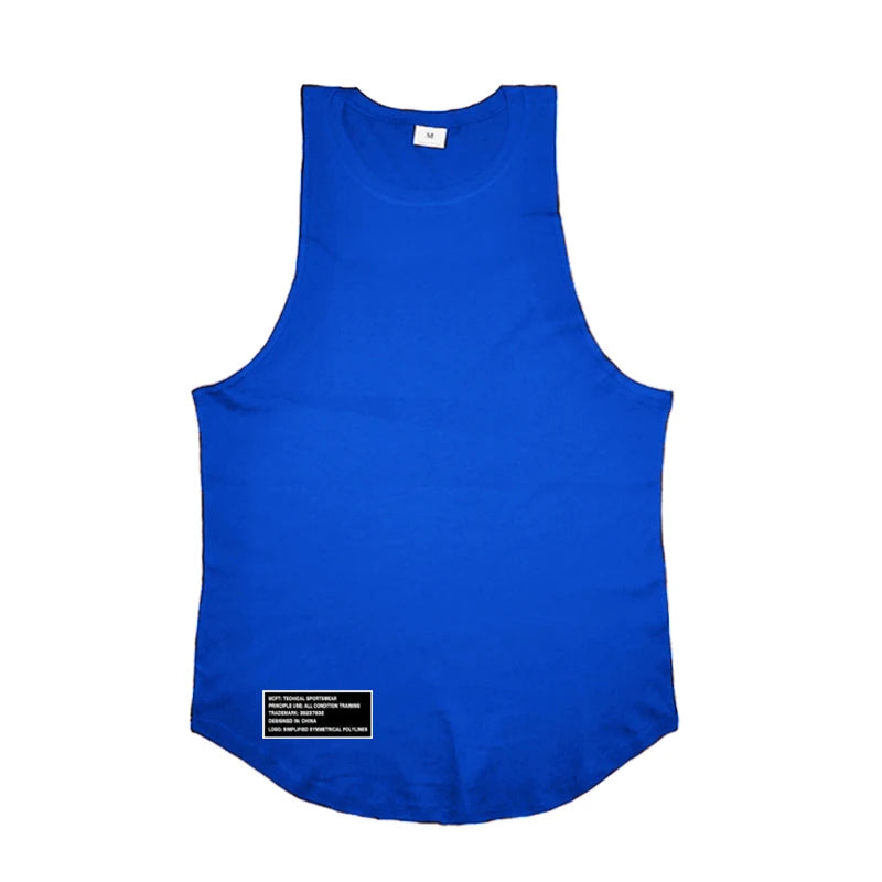 Newest Loose Men's Running Sport Vest Cotton Breathable Workout T-shirt Gym Bodybuilding Fitness Sleeveless Training Tank Tops