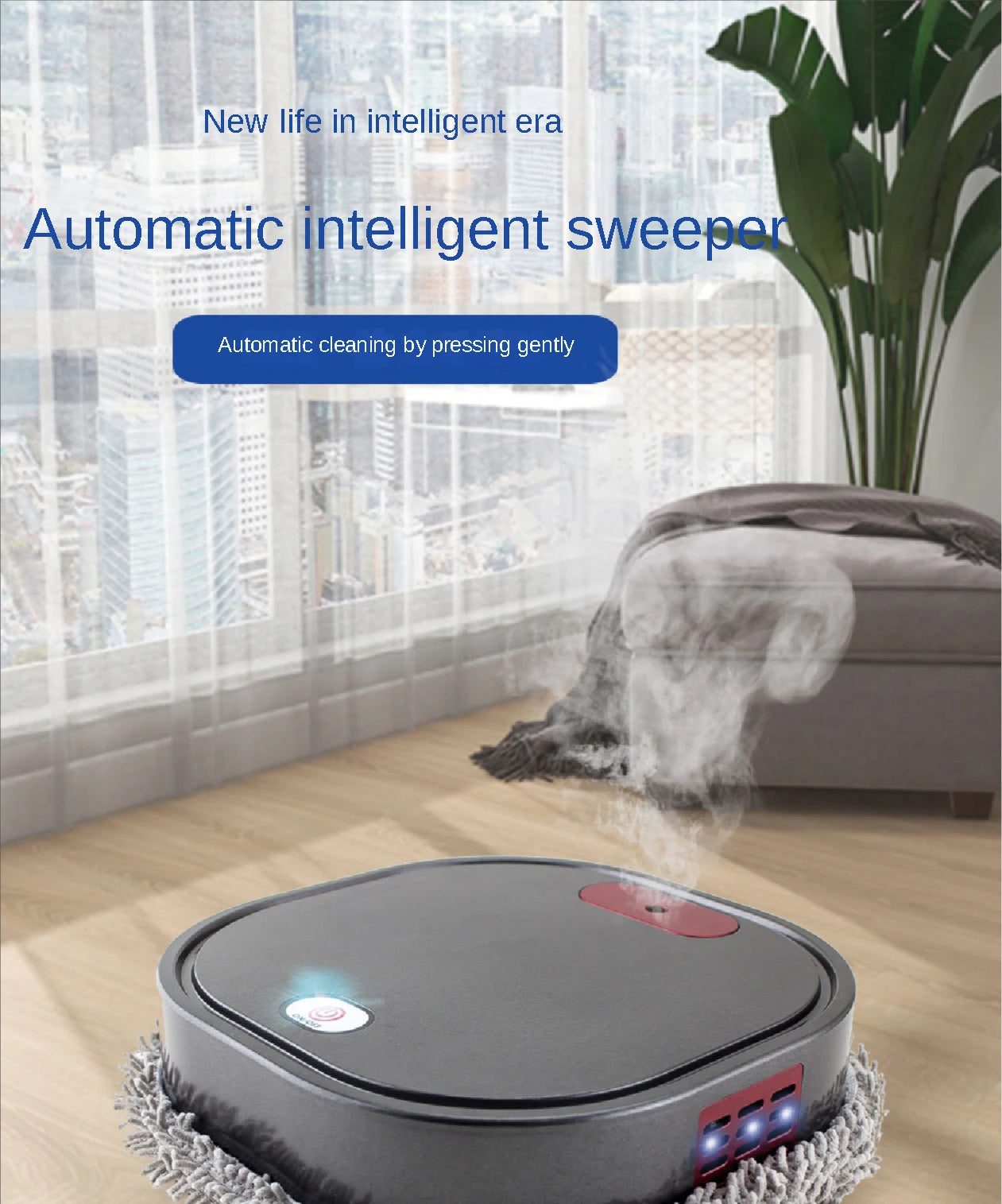 2024 New 3 in 1 Dry and Wet Sweep and Mop Robot Vacuum Cleaner Rechargeable Smart Mopping Robot Spray Cleaner Home Mopping Robot