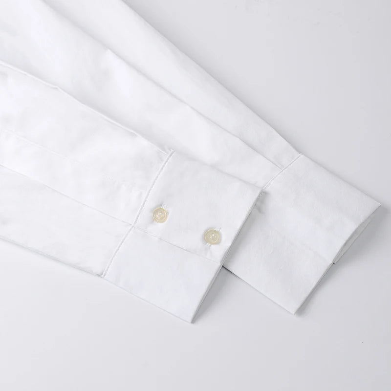 100% Cotton Loose Shirt Women Elegant Casual Turn-Down Collar Long Sleeve Blouse