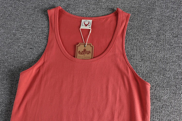 Summer New American Sleeveless O-neck Solid Color T-shirt Men's Fashion 100% Cotton Washed Casual Sports Fitness Basketball Vest