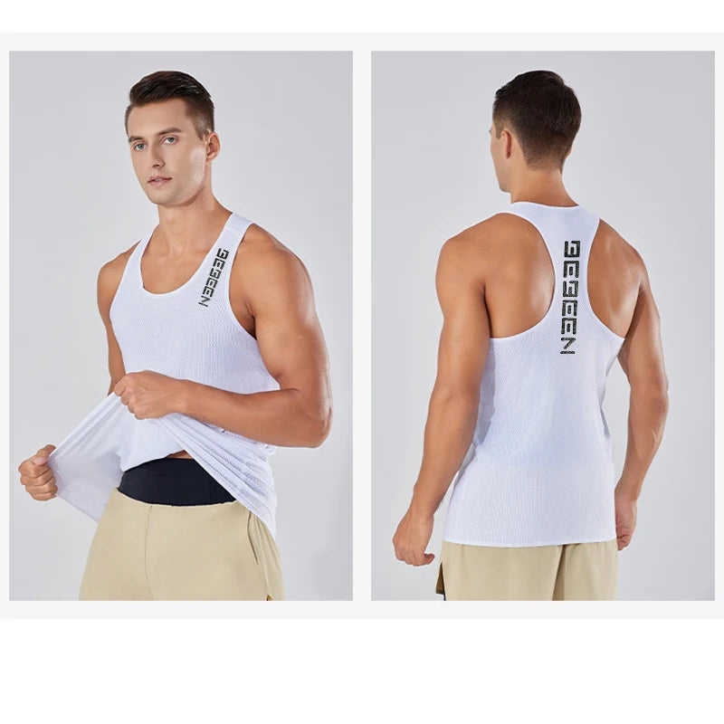 NEW Adult Men Running Outdoor Shirts Tight Gym Tank Top Fitness Marathon T-shirts Sport Exercise Basketball Vest Clothes