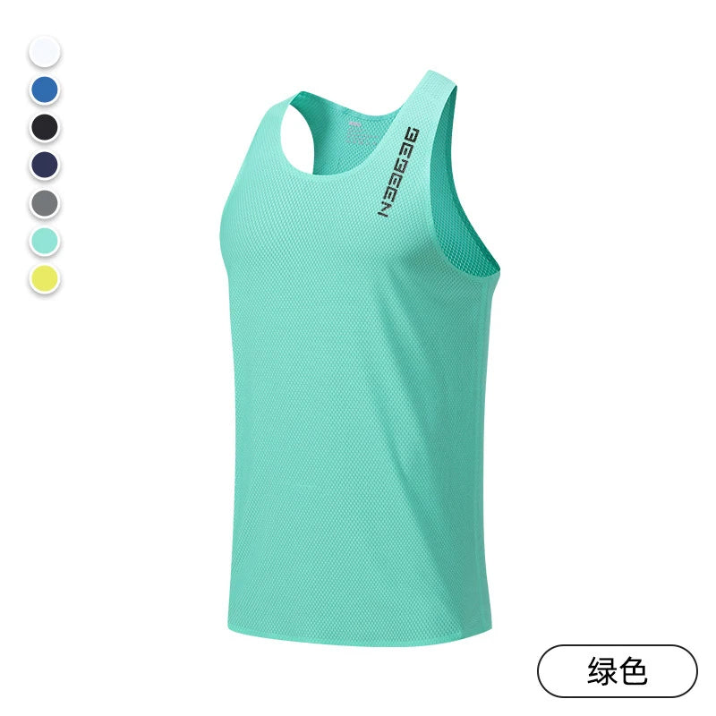 NEW Adult Men Running Outdoor Shirts Tight Gym Tank Top Fitness Marathon T-shirts Sport Exercise Basketball Vest Clothes