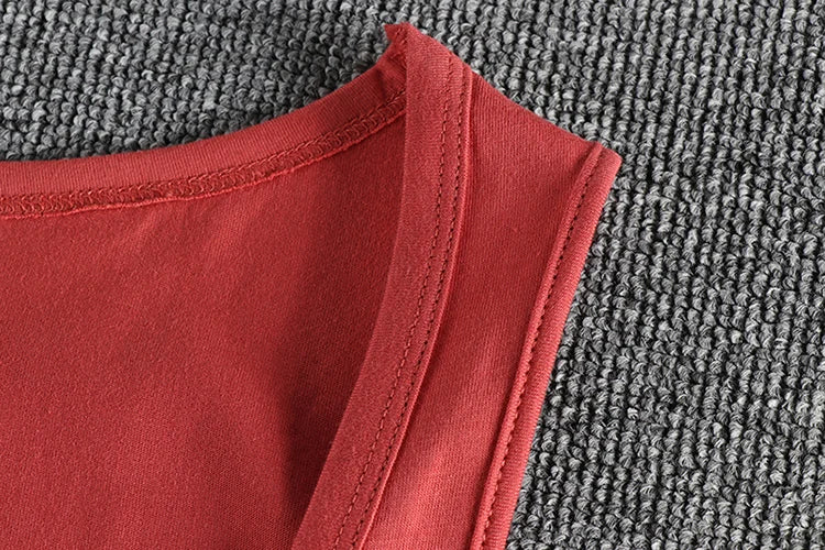 Summer New American Sleeveless O-neck Solid Color T-shirt Men's Fashion 100% Cotton Washed Casual Sports Fitness Basketball Vest