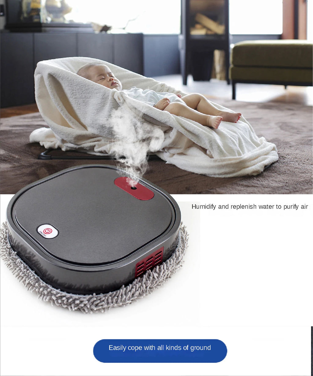 2024 New 3 in 1 Dry and Wet Sweep and Mop Robot Vacuum Cleaner Rechargeable Smart Mopping Robot Spray Cleaner Home Mopping Robot