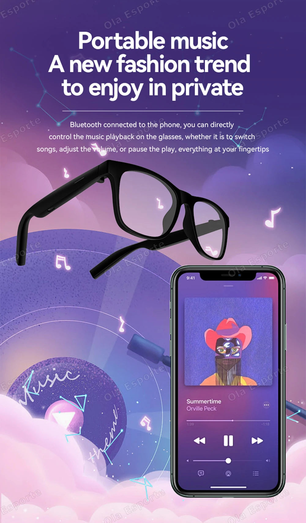 2025 AI Voice Video Call Real-time Translation Intelligent Question Answering Smart Glasses UV400 Protection Sport BT Sunglasses