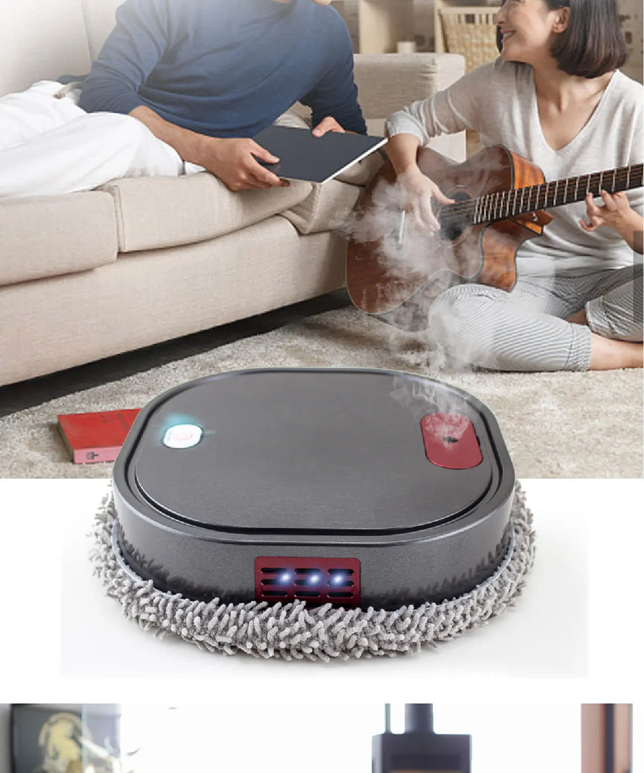 2024 New 3 in 1 Dry and Wet Sweep and Mop Robot Vacuum Cleaner Rechargeable Smart Mopping Robot Spray Cleaner Home Mopping Robot